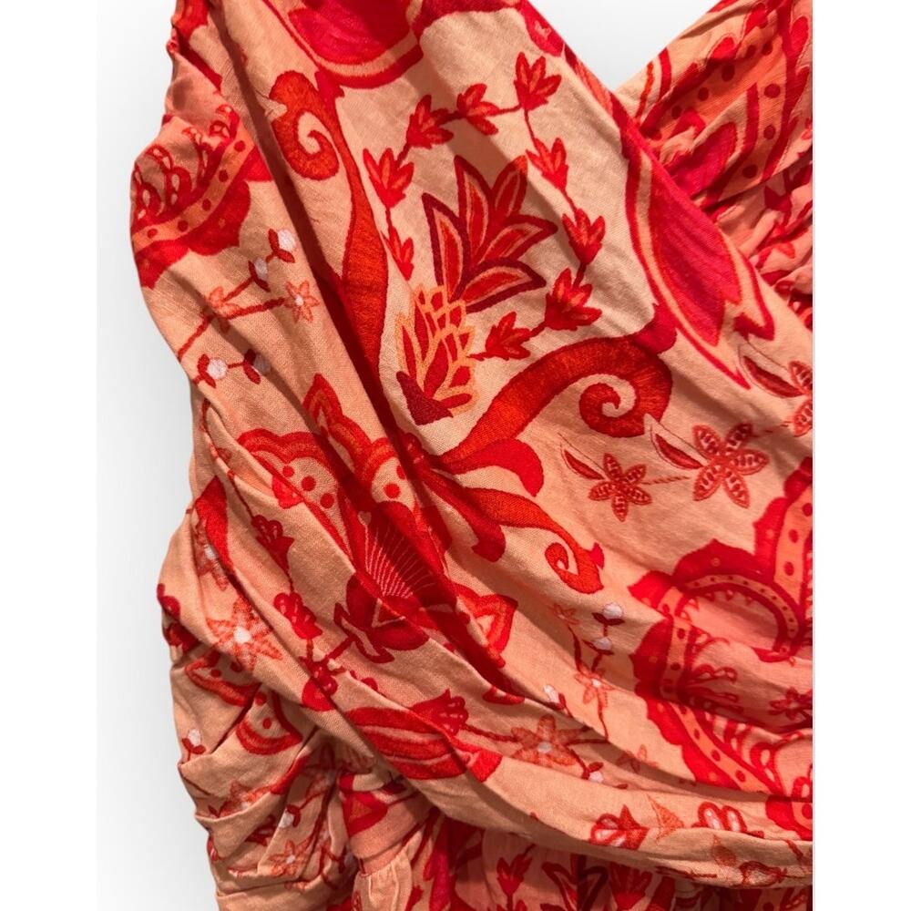 Farm Rio Red Jaipur Crossover Maxi Dress Size Small - Picture 10 of 15